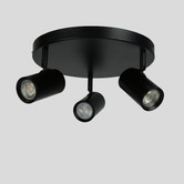 Luminea Hansen 3 Light Round Iron &amp; Aluminium Spotlight