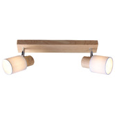 Luminea Vargas 2 Light Rubberwood Bar Spotlight