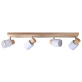 Luminea Vargas Rubberwood 4 Lamp Bar Spotlight