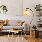 Luminea Meadows Iron &amp; Linen Floor Lamp