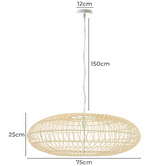 Luminea Zayn Bamboo &amp; Rattan Pendant Light