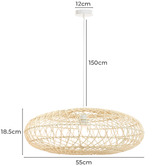 Luminea Zayn Bamboo &amp; Rattan Pendant Light
