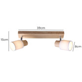 Luminea Vargas 2 Light Rubberwood Bar Spotlight