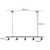Luminea Tyrese Aluminium 5 Light Linear Pendant