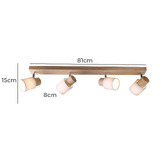 Luminea Vargas Rubberwood 4 Lamp Bar Spotlight