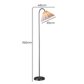 Luminea 160cm Fabian Silver Floor Lamp