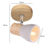 Luminea Casey Rubberwood &amp; Cement Spotlight