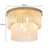 Luminea Richards Brushed Brass Glass 2 Tier 4 Light Chandelier