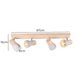 Luminea Casey 4 Light Rubberwood &amp; Cement Spotlight