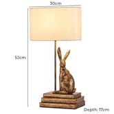 Luminea Rabbit Resin Antique Brass Table Lamp