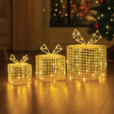 Luminea 3 Piece Hanes Gift Box LED Christmas Ornament