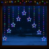 Luminea Howe V-Shape LED Curtain Lights with Stars