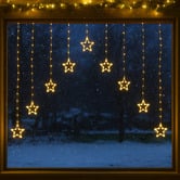 Luminea Howe V-Shape LED Curtain Lights with Stars