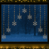 Luminea Ciara V-Shape LED Curtain Lights with Snowflakes