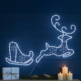 Luminea Xynna Flying Reindeer with Sleigh Christmas Light Display