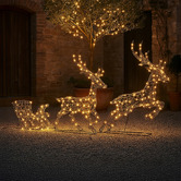 Luminea 3 Piece Leina Reindeer with Sleigh LED Christmas Decoration Set