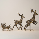 Luminea 3 Piece Leina Reindeer with Sleigh LED Christmas Decoration Set