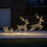 Luminea 3 Piece Leina Reindeer with Sleigh LED Christmas Decoration Set