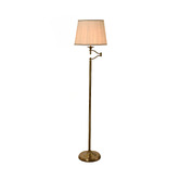 Luminea Clements Iron &amp; Linen Swing Arm Floor Lamp
