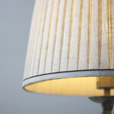 Luminea Clements Iron &amp; Linen Swing Arm Floor Lamp