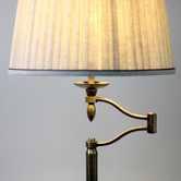 Luminea Clements Iron &amp; Linen Swing Arm Floor Lamp