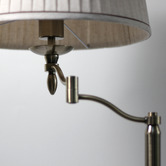Luminea Clements Iron &amp; Linen Swing Arm Floor Lamp