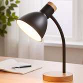 Luminea Rankin Metal &amp; Timber Desk Lamp
