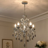 Luminea Charley Metal &amp; Crystal 5 Light Chandelier