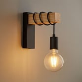 Luminea Lister Rubberwood Wall Sconce