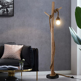 Luminea Mackie Eucalyptus Wood Floor Lamp