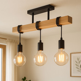 Luminea Lister Timber Semi Flush Ceiling Light