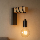 Luminea Lister Rubberwood Wall Sconce