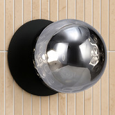 Luminea Lassie Molten Ripple Glass Cool White LED Outdoor Wall Light