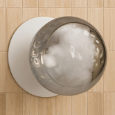Luminea Lassie Molten Ripple Glass Cool White LED Outdoor Wall Light