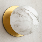Luminea Lassie Marble Opal Glass Cool White LED Outdoor Wall Light