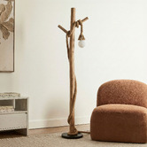Luminea Mackie Eucalyptus Wood Floor Lamp
