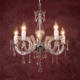 Luminea Toulouse Acrylic 5 Lamp Chandelier