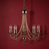 Luminea Montmartre Antique Brass 5 Light Chandelier