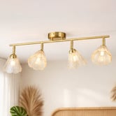 Luminea Brent Glass 4-Light Semi-Flush Ceiling Light