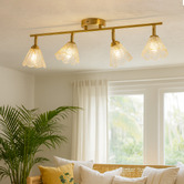 Luminea Brent Glass 4-Light Semi-Flush Ceiling Light