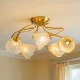 Luminea Brent Glass 5-Light Semi-Flush Ceiling Light