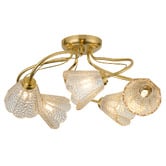 Luminea Brent Glass 5-Light Semi-Flush Ceiling Light