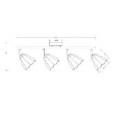 Luminea Brent Glass 4-Light Semi-Flush Ceiling Light