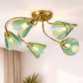 Luminea Brent Glass 5-Light Semi-Flush Ceiling Light