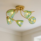 Luminea Brent Glass 5-Light Semi-Flush Ceiling Light