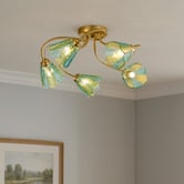 Luminea Brent Glass 5-Light Semi-Flush Ceiling Light
