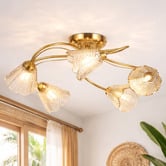 Luminea Brent Glass 5-Light Semi-Flush Ceiling Light