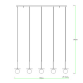 Luminea Whibley Glass 5-Light Linear Pendant