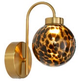 Luminea Parks Amber Glass LED Wall Light with Charging Cable