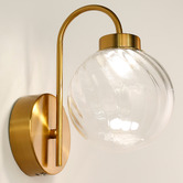 Luminea Parks Clear Glass LED Wall Light with Charging Cable